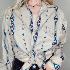 Vintage 90s Wrangler Southwestern Button Down